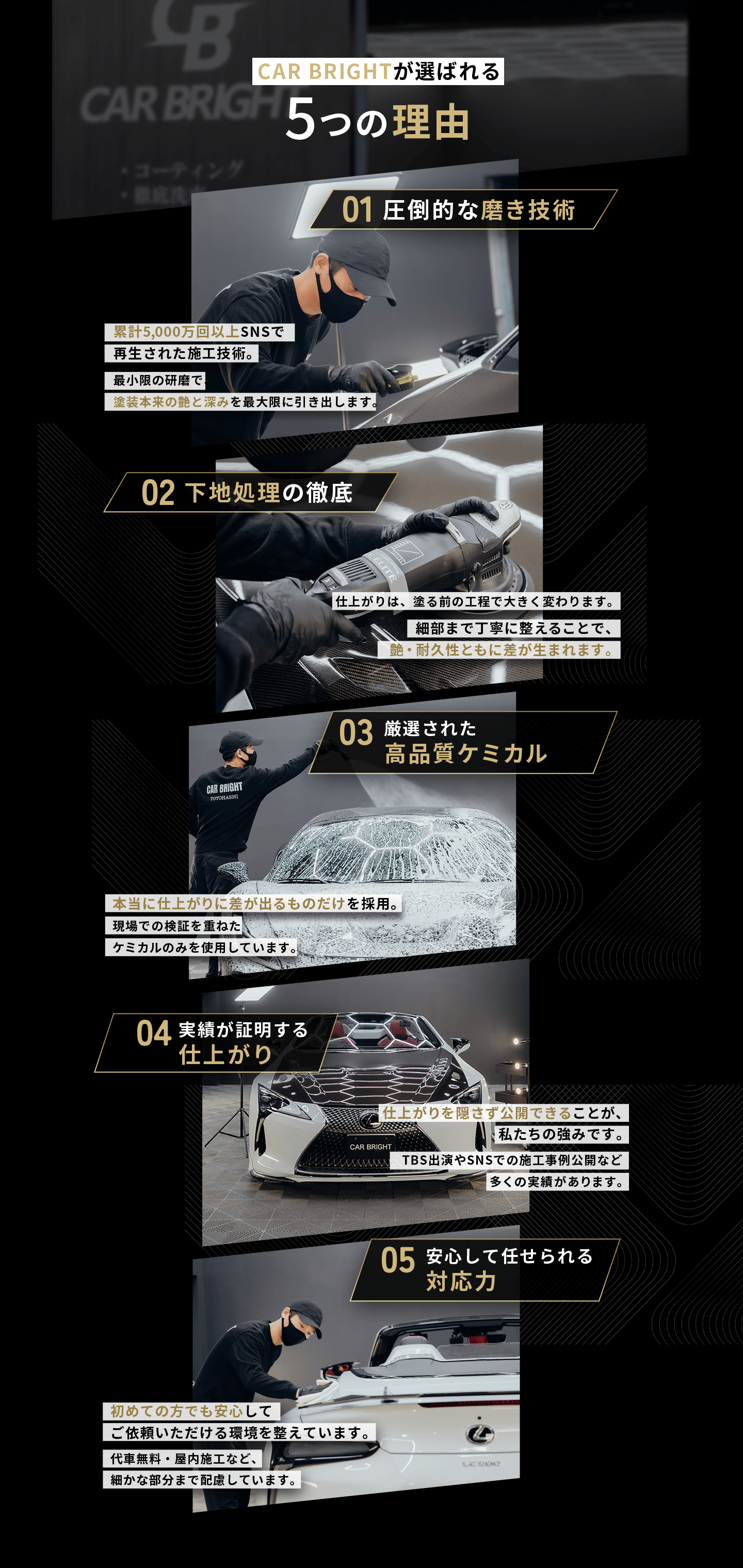 CAR BRIGHTが選ばれる5つの理由